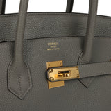 Pre-owned Hermes Birkin 35 Gris Meyer Togo Palladium Hardware - Thumbnail View 7