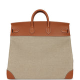 Pre-owned Hermes Birkin HAC 50 Gold Evercolor, Toile De Camp Palladium Hardware - Thumbnail View 4