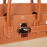 Pre-owned Hermes Birkin HAC 50 Gold Evercolor, Toile De Camp Palladium Hardware - Thumbnail View 7