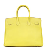 Pre-owned Hermes Birkin 35 Lime Candy Epsom Palladium Hardware - Thumbnail View 4