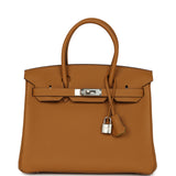 Hermes Birkin 30 Caramel Verso Togo Palladium Hardware - Thumbnail View 1