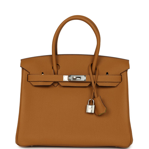 Hermes Birkin 30 Caramel Verso Togo Palladium Hardware