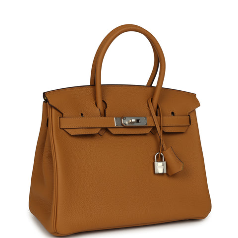 Hermes Birkin 30 Caramel Verso Togo Palladium Hardware