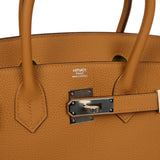 Hermes Birkin 30 Caramel Verso Togo Palladium Hardware - Thumbnail View 7