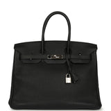 Pre-owned Hermes Birkin 35 Black Togo Palladium Hardware - Thumbnail View 1