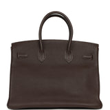 Vintage Hermes Birkin 35 Chocolate Togo Palladium Hardware - Thumbnail View 4