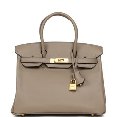 Hermes Special Order (HSS) Birkin 30 Gris Asphalt Verso Swift Brushed Gold Hardware