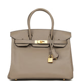 Hermes Special Order (HSS) Birkin 30 Gris Asphalt Verso Swift Brushed Gold Hardware - Thumbnail View 1
