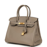 Hermes Special Order (HSS) Birkin 30 Gris Asphalt Verso Swift Brushed Gold Hardware - Thumbnail View 5