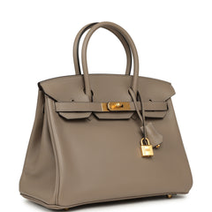 Hermes Special Order (HSS) Birkin 30 Gris Asphalt Verso Swift Brushed Gold Hardware