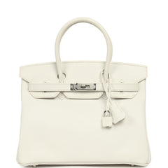 Vintage Hermes Birkin 30 White Epsom Palladium Hardware