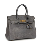 Hermes Birkin 30 Gris Paris Matte Alligator Gold Hardware - Thumbnail View 2