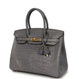 Hermes Birkin 30 Gris Paris Matte Alligator Gold Hardware - Thumbnail View 5