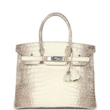 Hermes Birkin 30 Himalaya Niloticus Crocodile Palladium Hardware - Thumbnail View 1