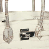 Hermes Birkin 30 Himalaya Niloticus Crocodile Palladium Hardware - Thumbnail View 7