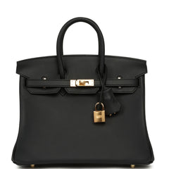 Hermes Birkin 25 Black Swift Gold Hardware