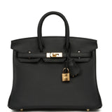 Hermes Birkin 25 Black Swift Gold Hardware - Thumbnail View 1