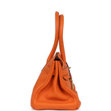 Vintage Hermes Shoulder Birkin 42 JPG Orange Clemence Gold Hardware - Thumbnail View 3