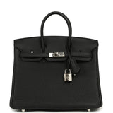 Pre-owned Hermes Birkin 25 Black Togo Palladium Hardware - Thumbnail View 1