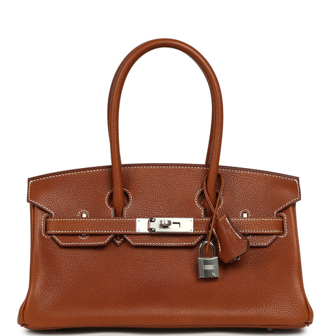 Hermes Shoulder Birkin Light 29 Fauve Barenia Faubourg Palladium Hardware