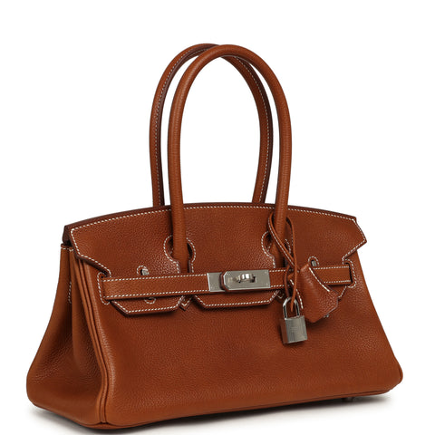 Hermes Shoulder Birkin Light 29 Fauve Barenia Faubourg Palladium Hardware