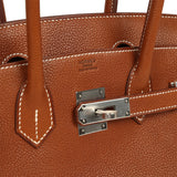 Hermes Shoulder Birkin Light 29 Fauve Barenia Faubourg Palladium Hardware - Thumbnail View 7