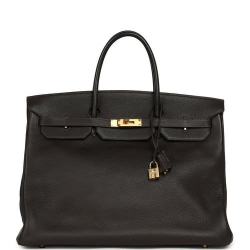 Vintage Hermes Birkin 40 Ebene Togo Gold Hardware