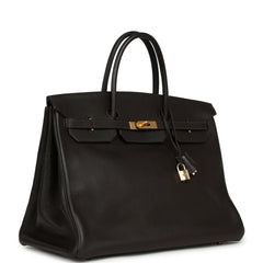 Vintage Hermes Birkin 40 Ebene Togo Gold Hardware