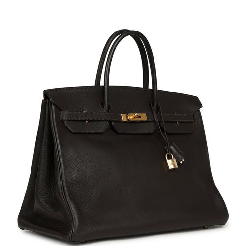 Vintage Hermes Birkin 40 Ebene Togo Gold Hardware