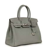 Pre-owned Hermes Birkin 30 Gris Mouette Togo Palladium Hardware - Thumbnail View 2