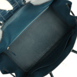 Pre-owned Hermes Birkin 35 Bleu Tempete Shiny Porosus Crocodile Palladium Hardware - Thumbnail View 9