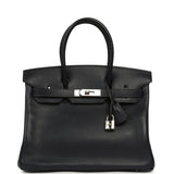Vintage Hermes Birkin 30 Bleu Indigo Evergrain Palladium Hardware - Thumbnail View 1