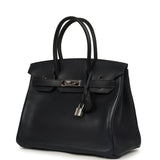 Vintage Hermes Birkin 30 Bleu Indigo Evergrain Palladium Hardware - Thumbnail View 5