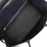 Vintage Hermes Birkin 30 Bleu Indigo Evergrain Palladium Hardware - Thumbnail View 8