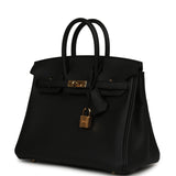 Pre-owned Hermes Birkin 25 Black Verso Togo Gold Hardware - Thumbnail View 5