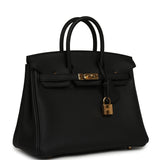 Pre-owned Hermes Birkin 25 Black Verso Togo Gold Hardware - Thumbnail View 2