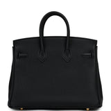 Pre-owned Hermes Birkin 25 Black Verso Togo Gold Hardware - Thumbnail View 4