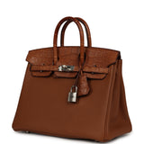 Pre-owned Hermes Birkin 25 Gold Togo, Matte Alligator Touch Palladium Hardware - Thumbnail View 5