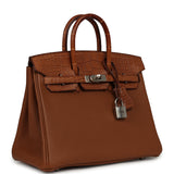 Pre-owned Hermes Birkin 25 Gold Togo, Matte Alligator Touch Palladium Hardware - Thumbnail View 2