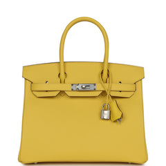 Hermes Birkin 30 Jaune de Naples Epsom Palladium Hardware