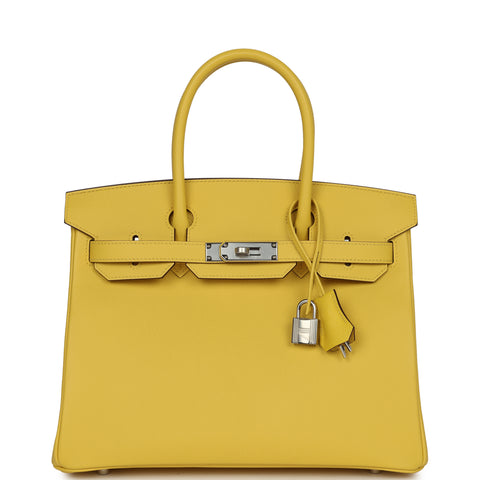 Hermes Birkin 30 Jaune de Naples Epsom Palladium Hardware