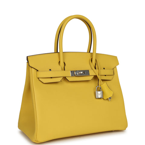 Hermes Birkin 30 Jaune de Naples Epsom Palladium Hardware