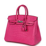 Hermes Birkin 25 Rose Shocking Matte Alligator Palladium Hardware - Thumbnail View 5