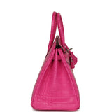 Hermes Birkin 25 Rose Shocking Matte Alligator Palladium Hardware - Thumbnail View 3