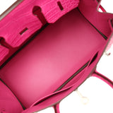 Hermes Birkin 25 Rose Shocking Matte Alligator Palladium Hardware - Thumbnail View 8