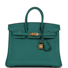 Hermes Birkin 25 Malachite Swift Gold Hardware