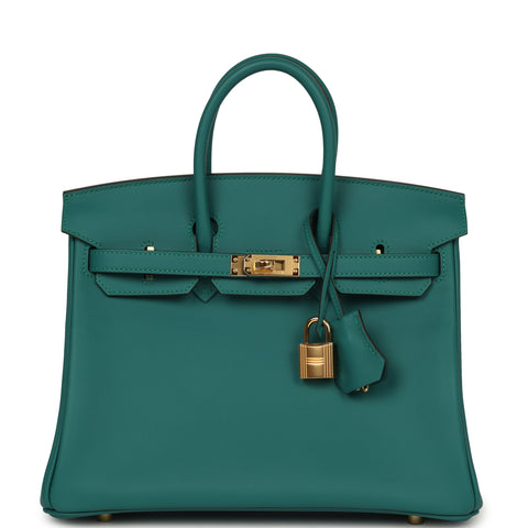 Hermes Birkin 25 Malachite Swift Gold Hardware