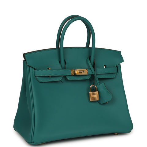 Hermes Birkin 25 Malachite Swift Gold Hardware