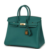 Hermes Birkin 25 Malachite Swift Gold Hardware - Thumbnail View 5