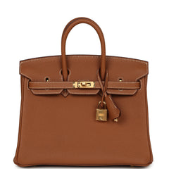 Pre-owned Hermes Birkin 25 Gold Togo Gold Hardware